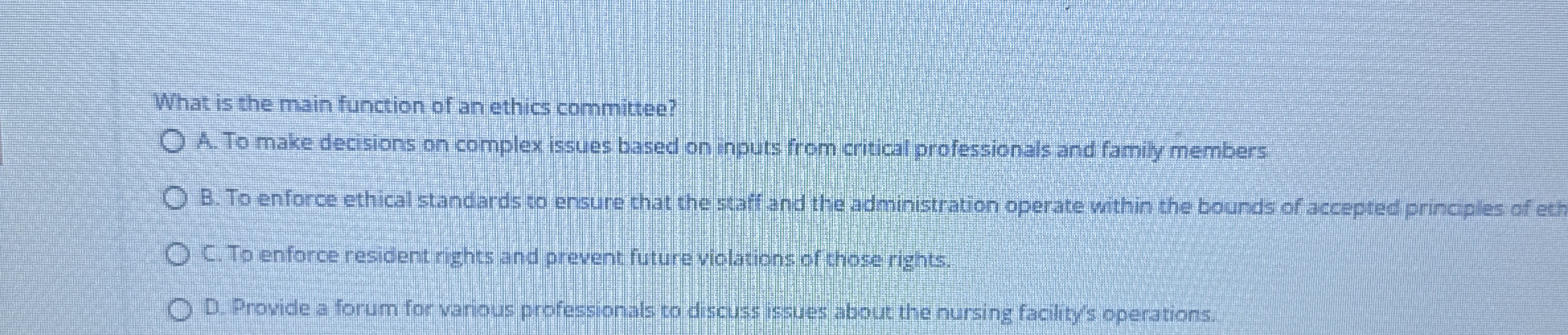 What is the main function of an ethics commitee?