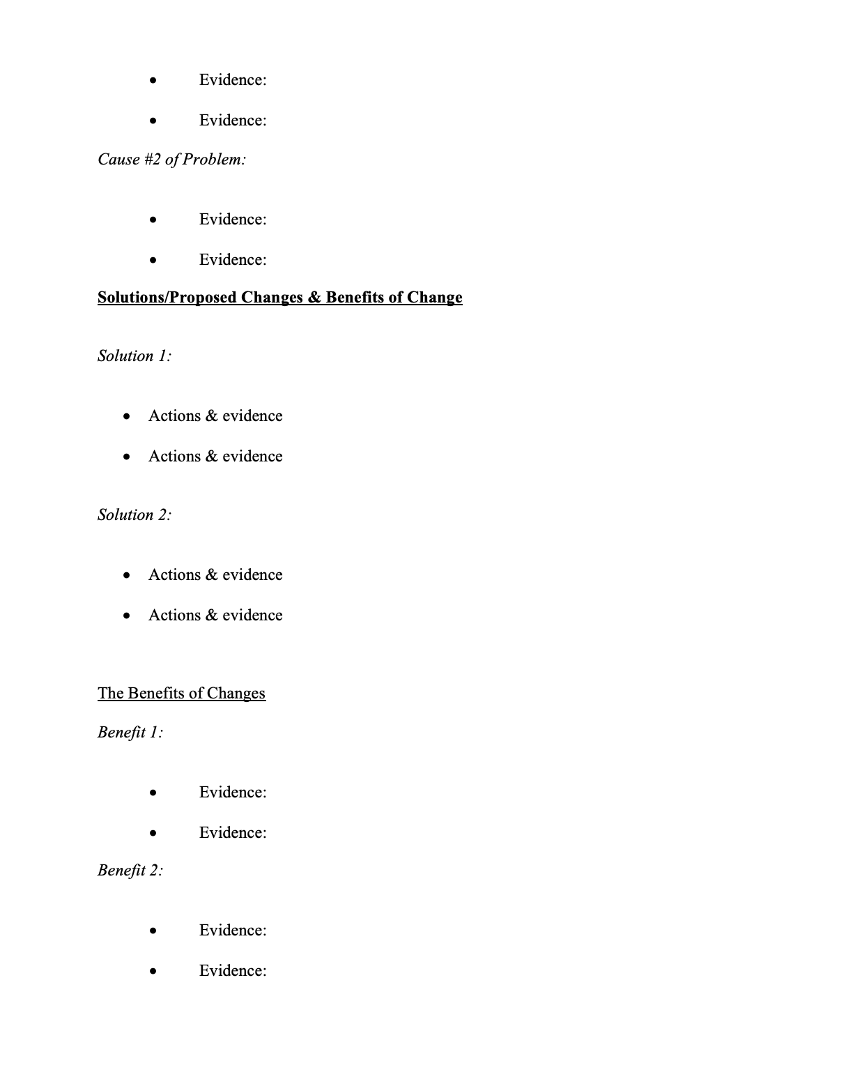 1. Use the Sentence Outline Basic Template
