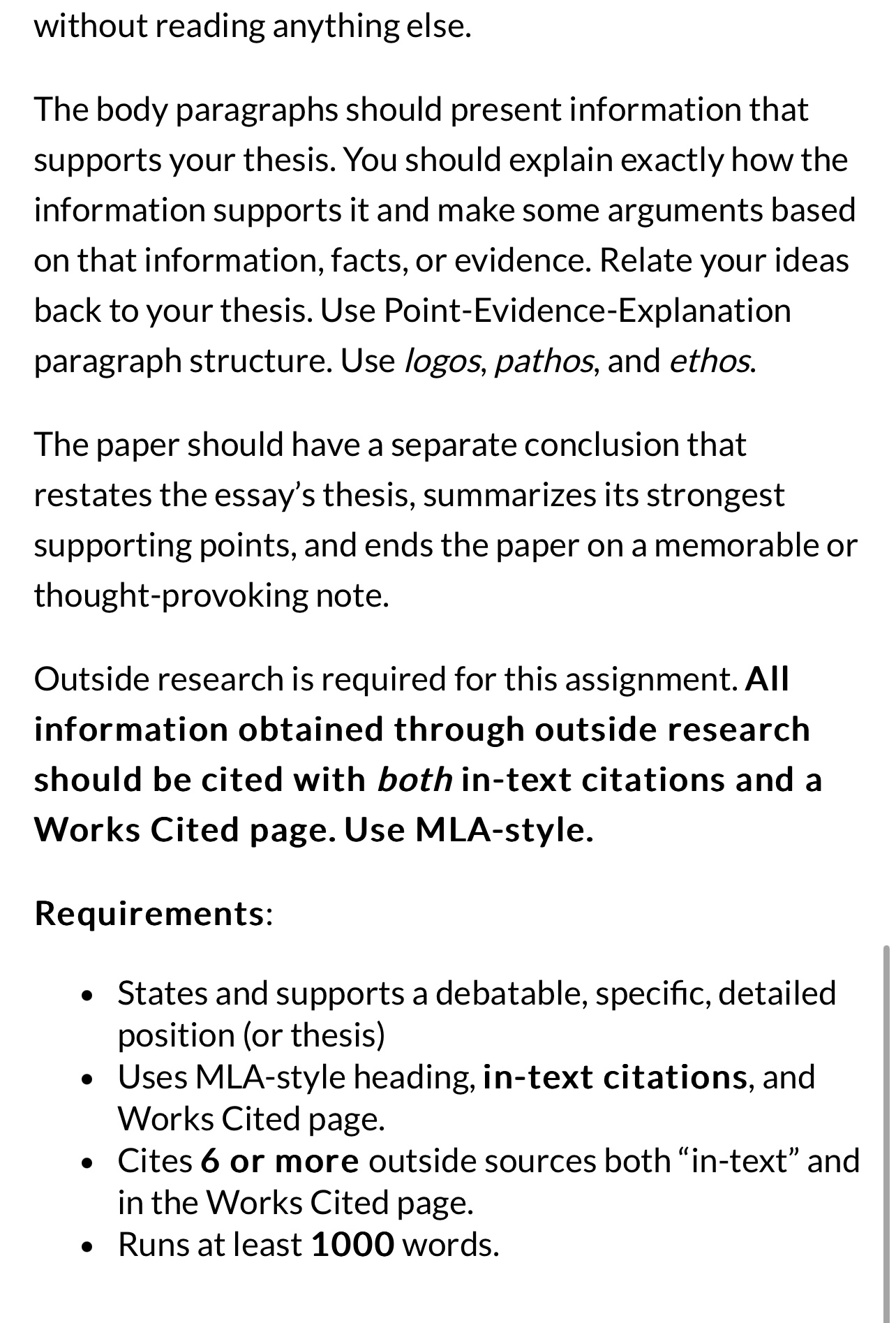 Assignment Background: Your position on a topic