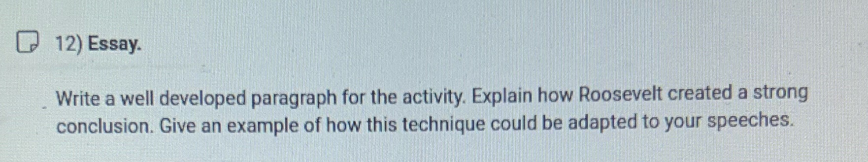 It's based off of President Roosevelt's Inaugural