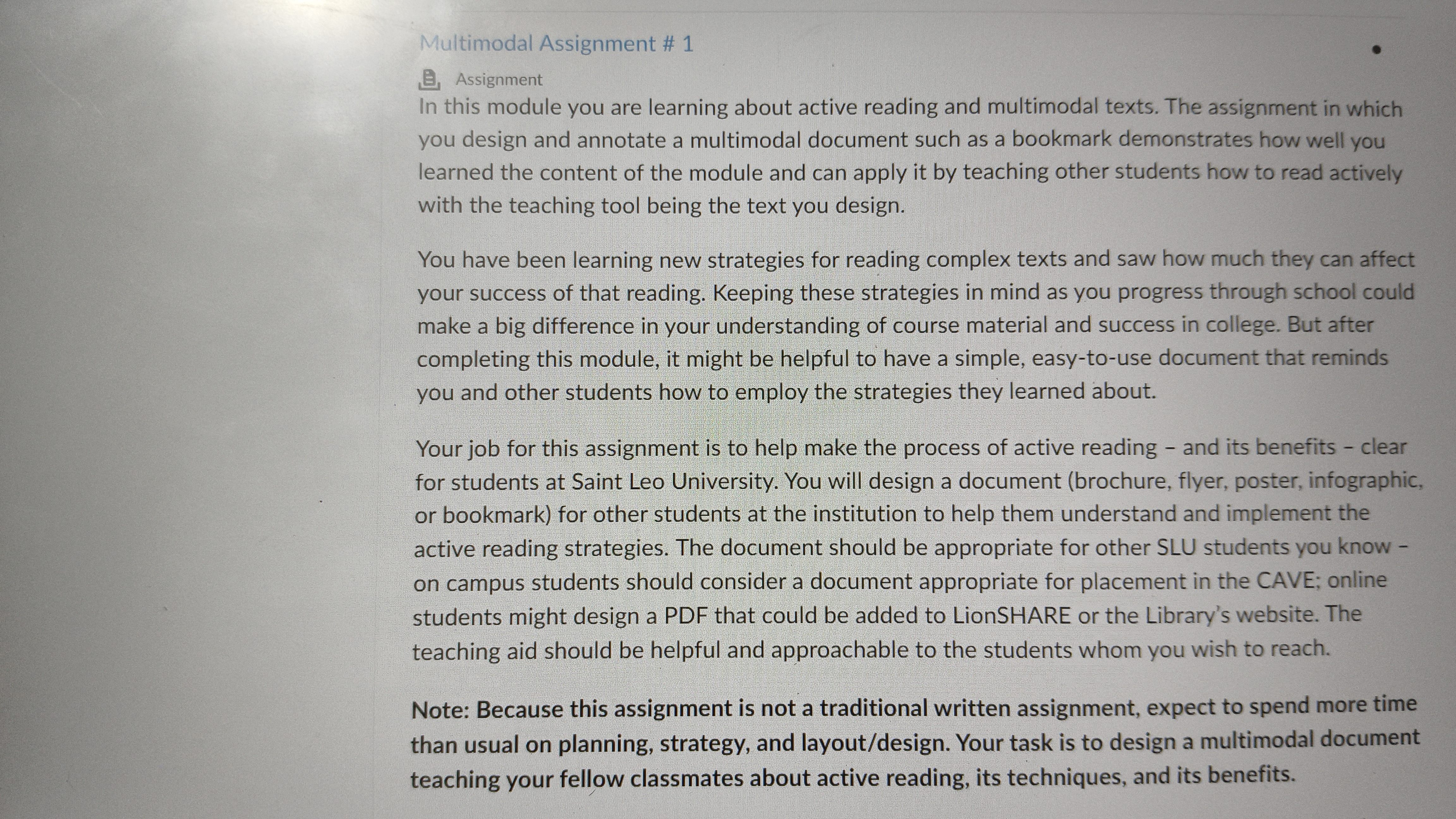 Page 1 Multimodal Assignment # 1 B Assignment In
