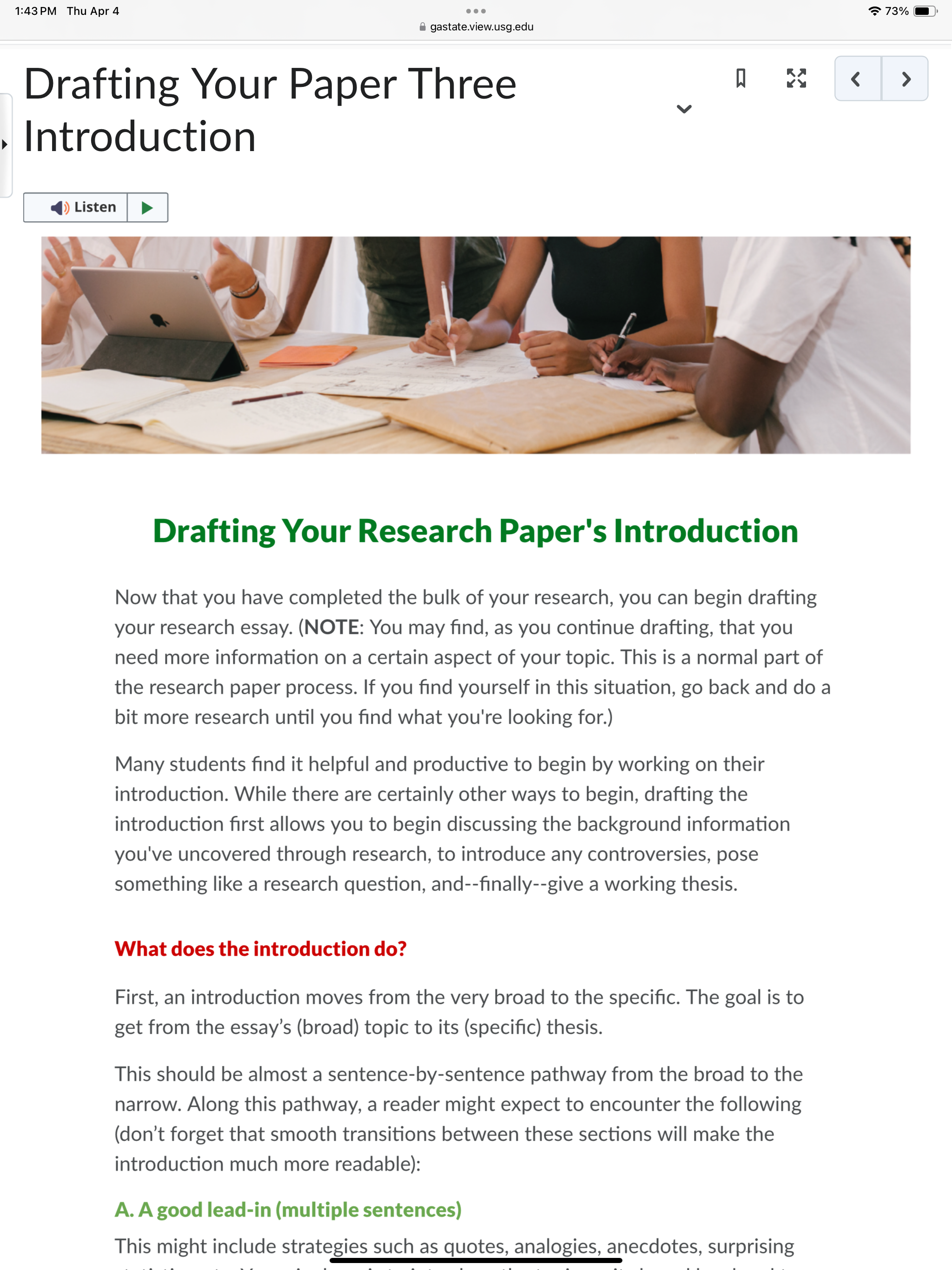 Write a pre-writing or draft on my Research Paper