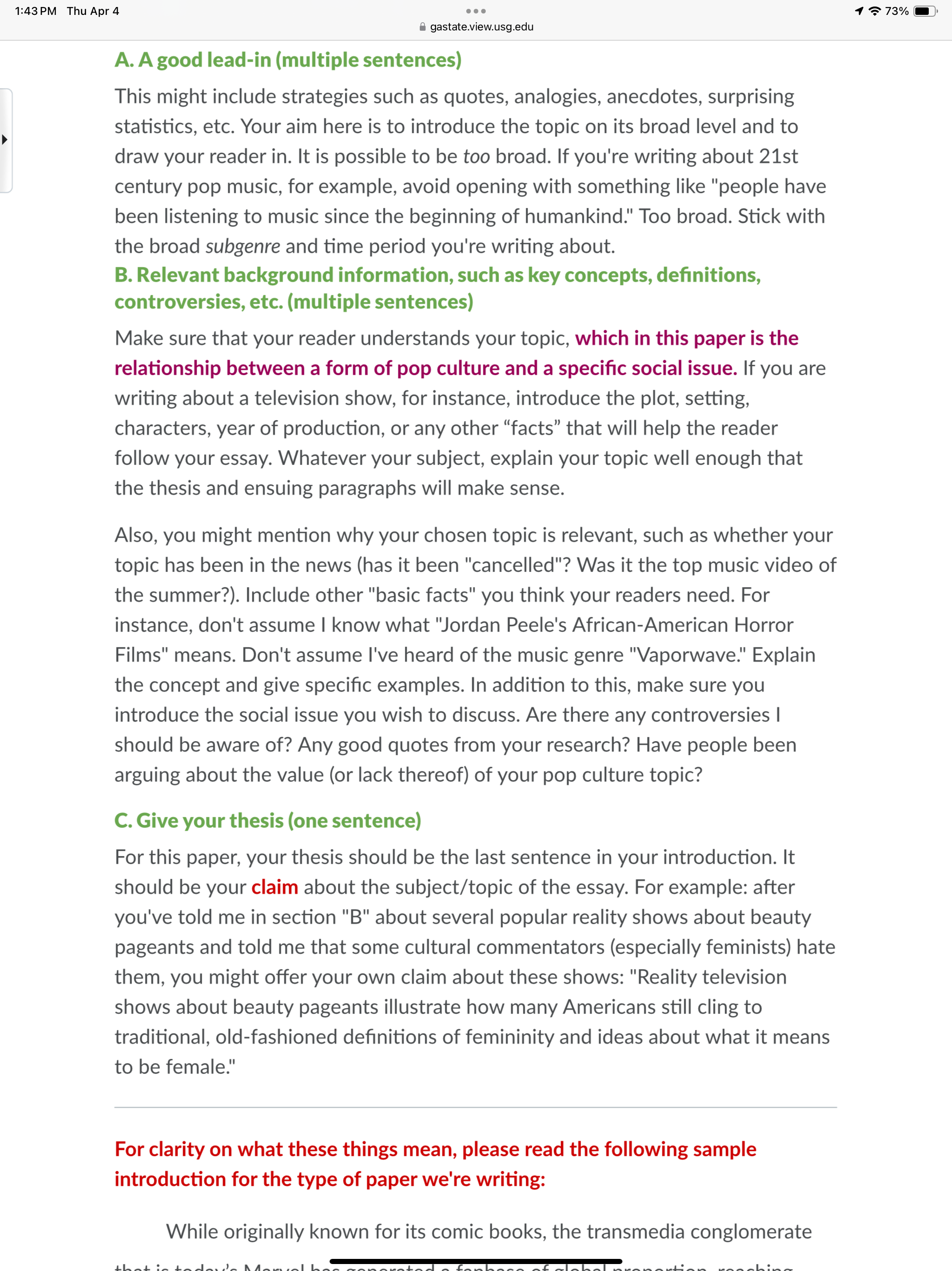 Write a pre-writing or draft on my Research Paper