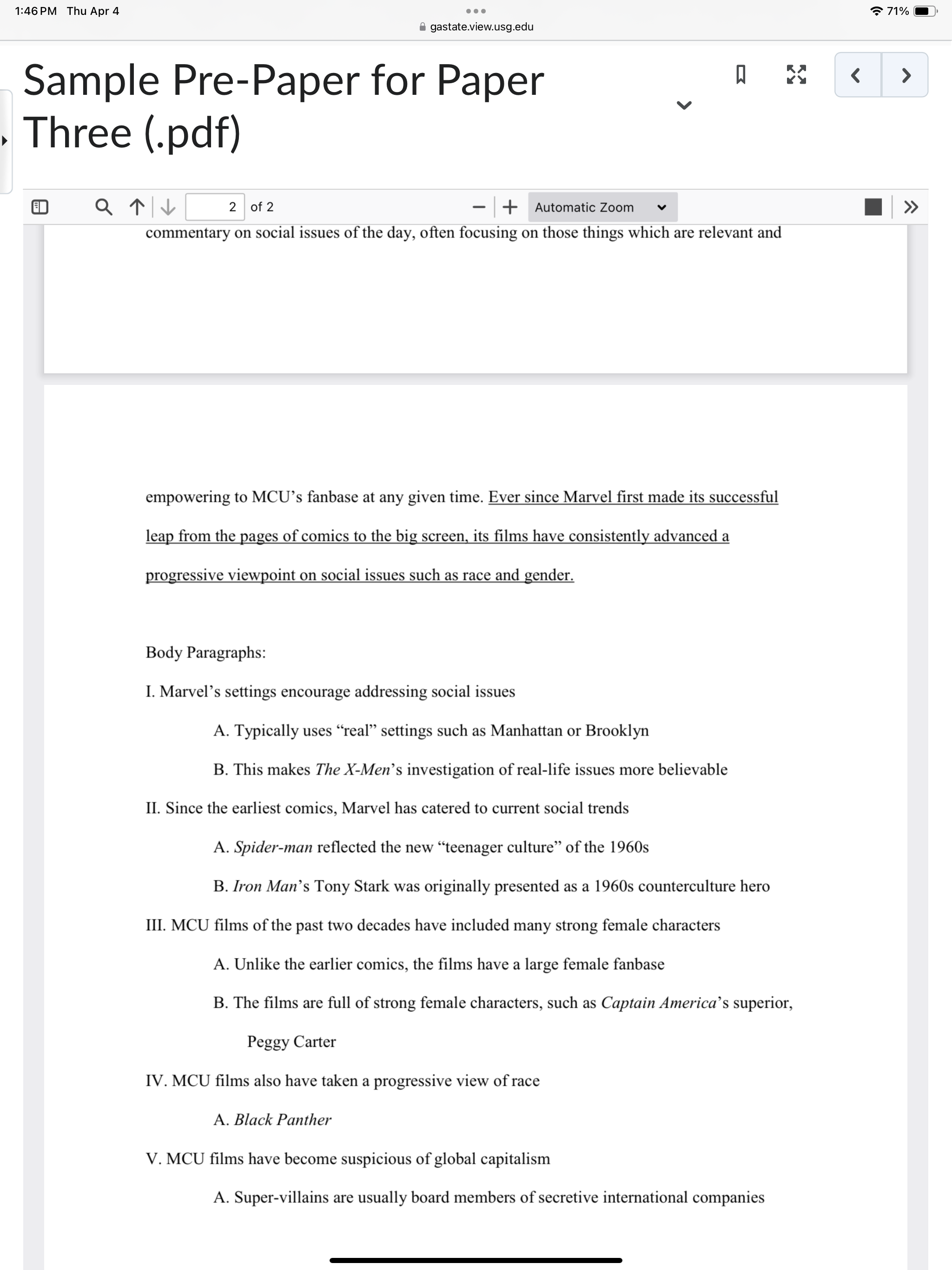 Write a pre-writing or draft on my Research Paper