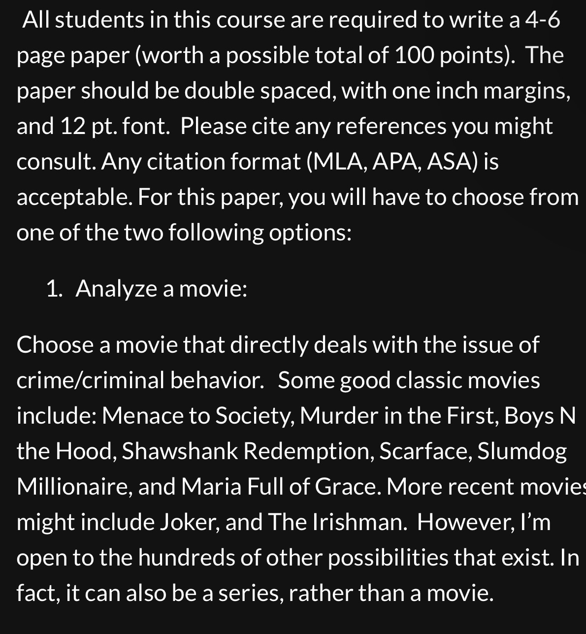 All students in this course are required to write