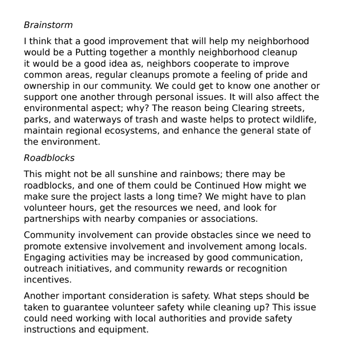 Brainstorm | think that a good improvement that