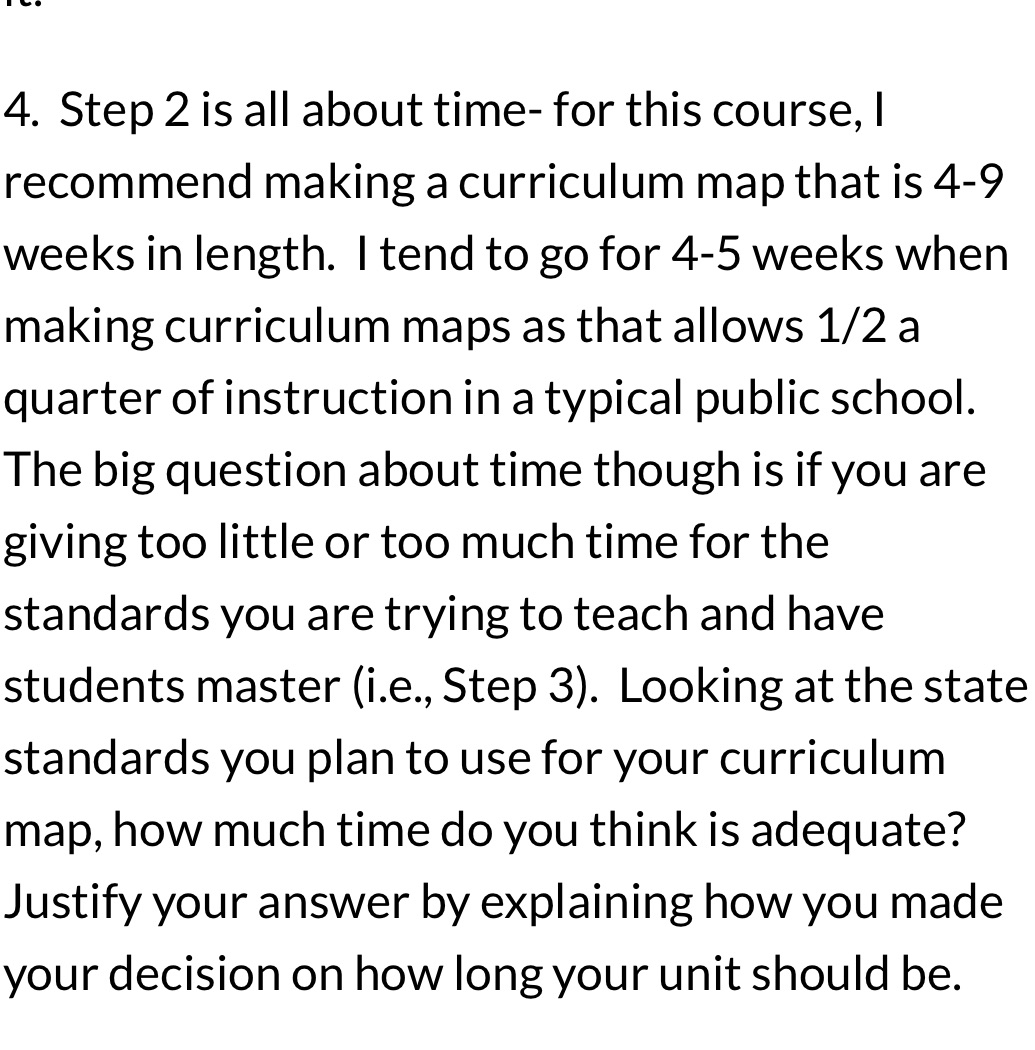 1. Curriculum mapping is focused on "big ideas"