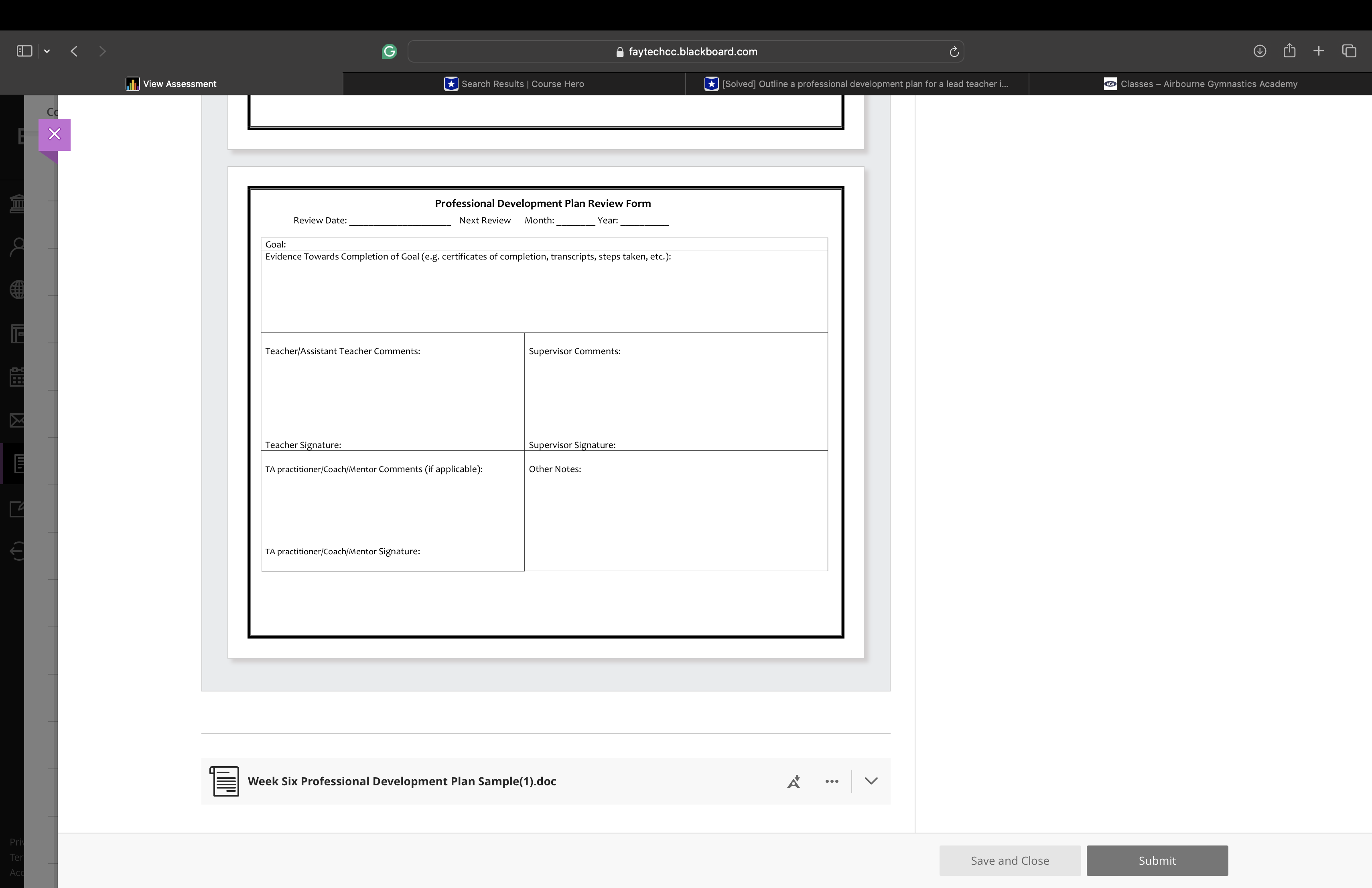 Professional Development Writing Assignment