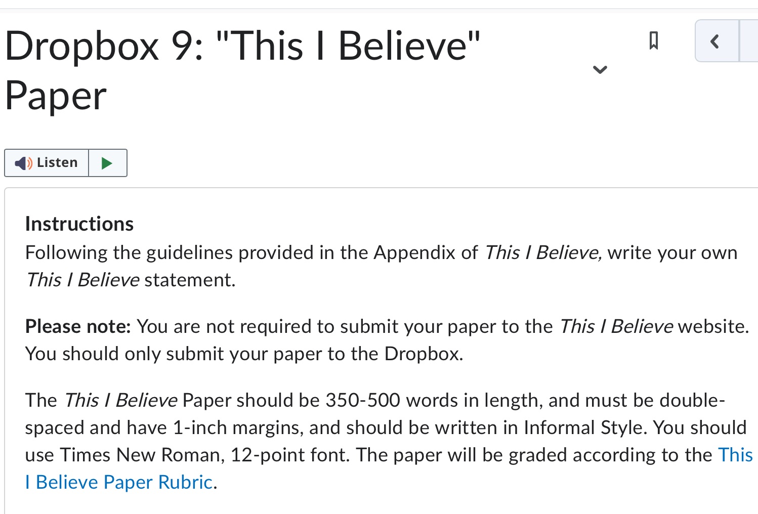 Please note: You are not required to submit your