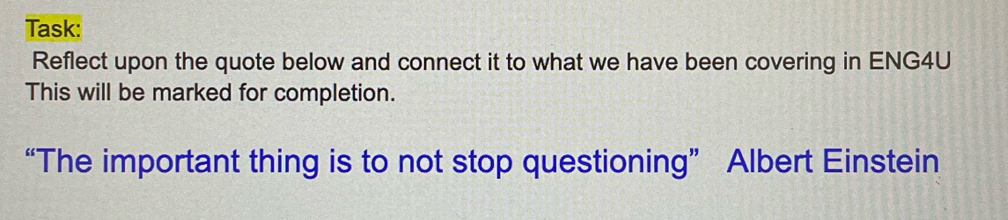 Task: Reflect upon the quote below and connect it