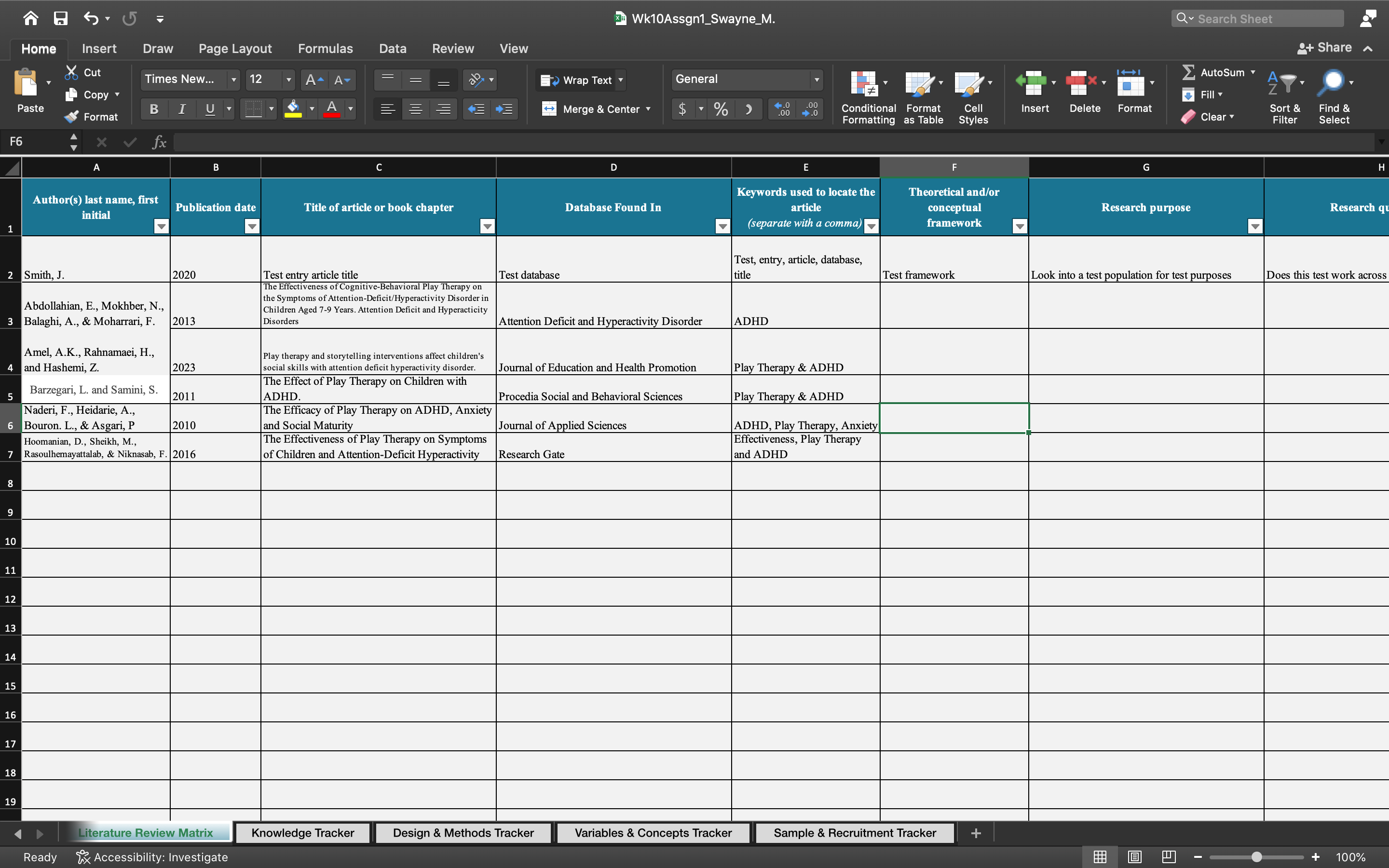 Your Expanded Literature Review Matrix document