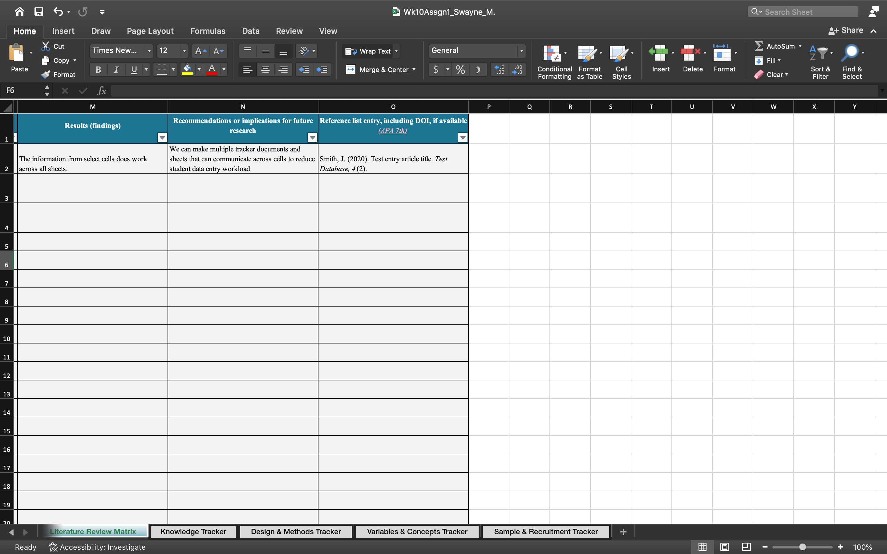 Your Expanded Literature Review Matrix document