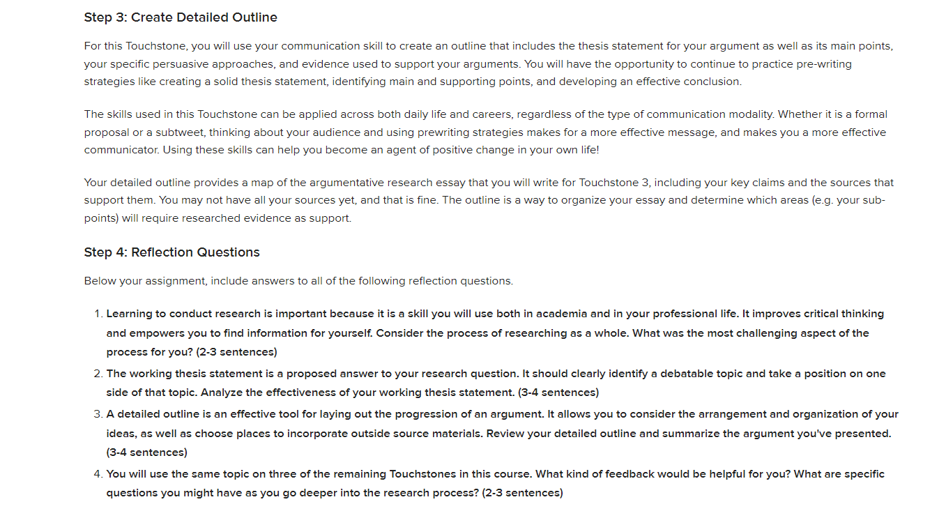 Touchstone 1.2: Outline a Persuasive Proposal