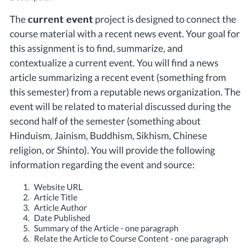 The current event project is designed to connect