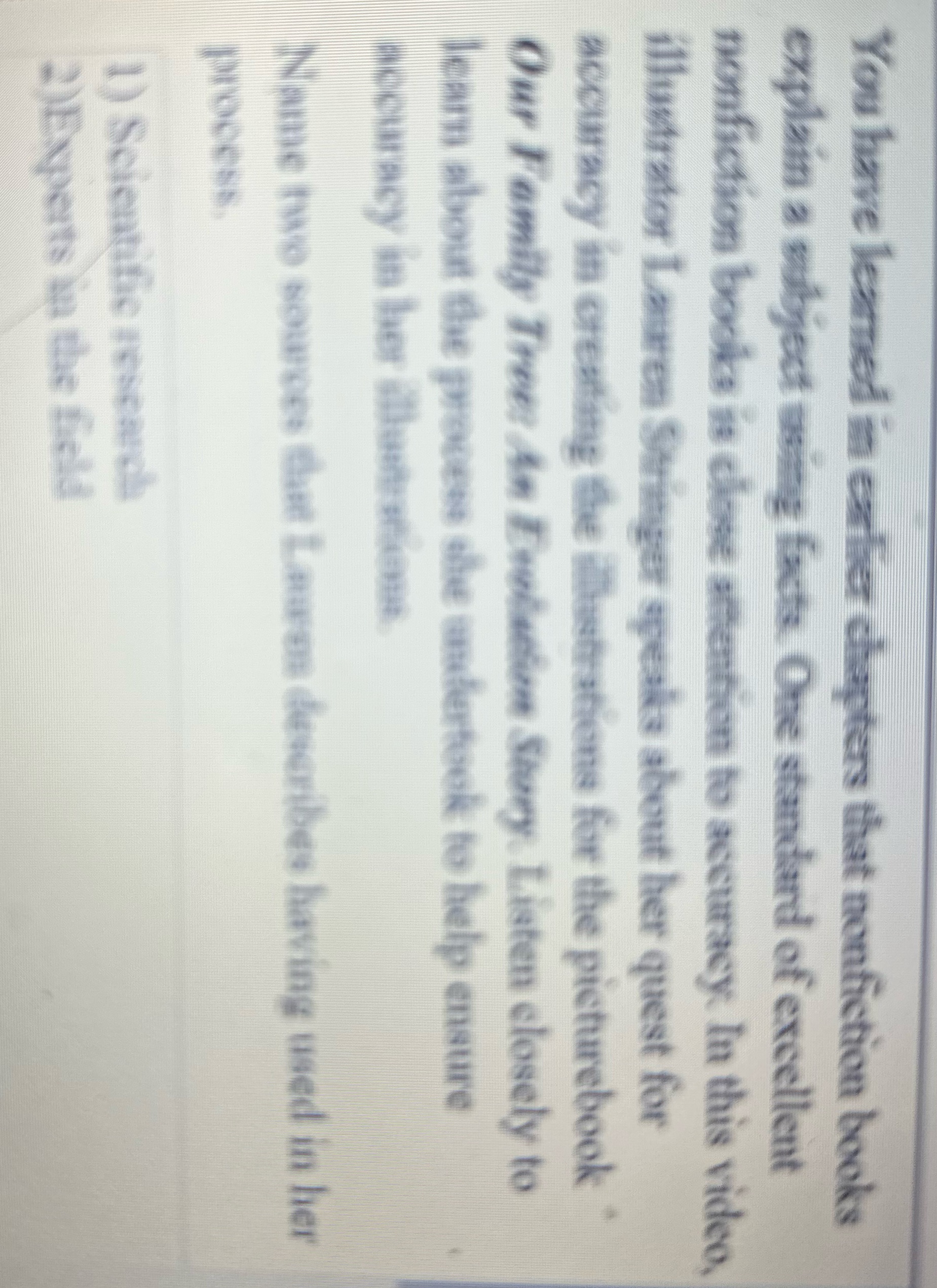 You have leamed pters that nonfiction books