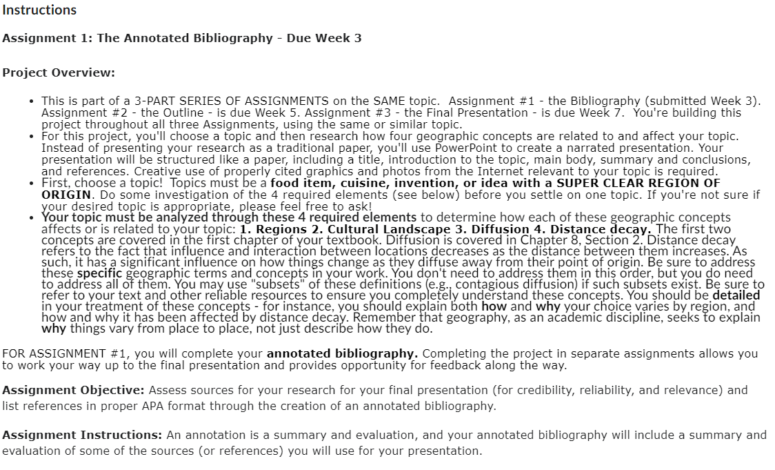 Instructions Assignment 1: The Annotated