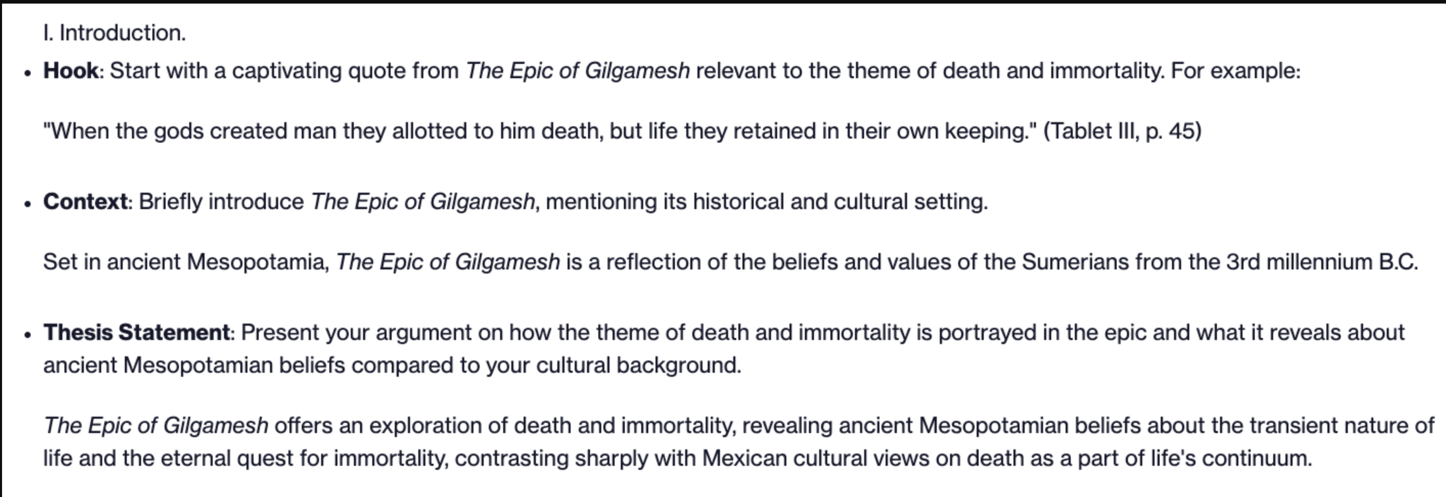 Form an introduction for a thesis argument