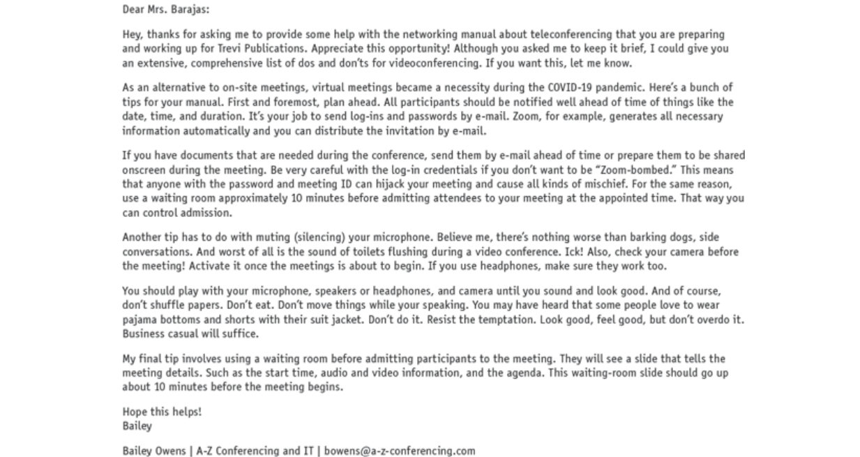 this email in email format. Use the Informational