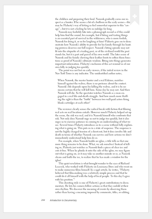 Read: Chapter Nineof Introduction to Documentary