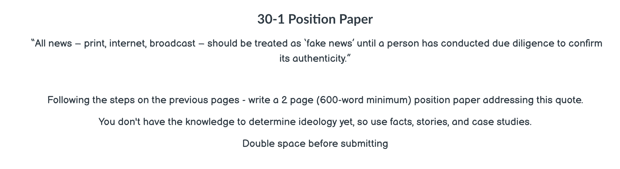 Please help me write position paper. In the given