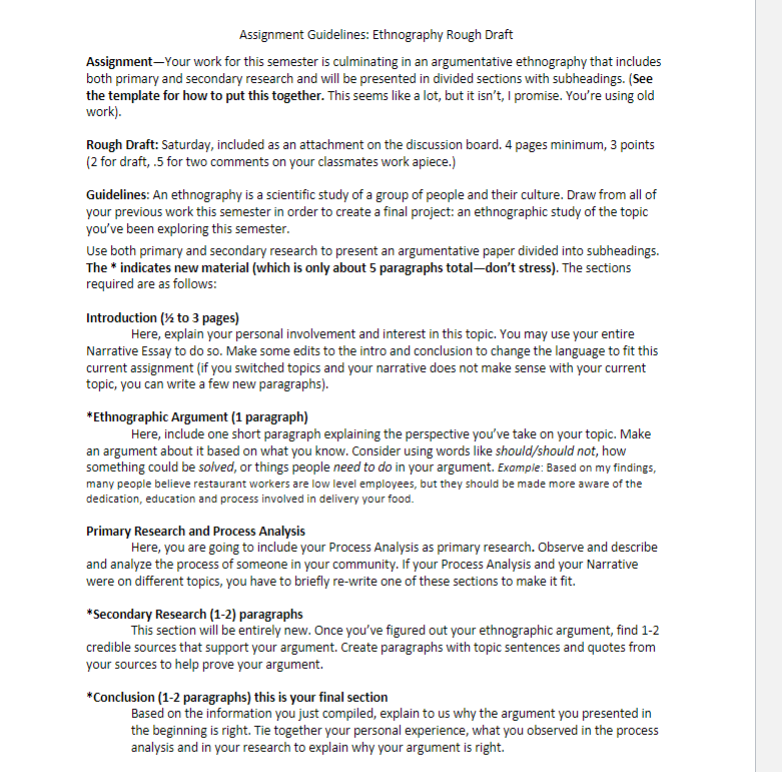 Discussion Topic: Rough Draft of Argumentative