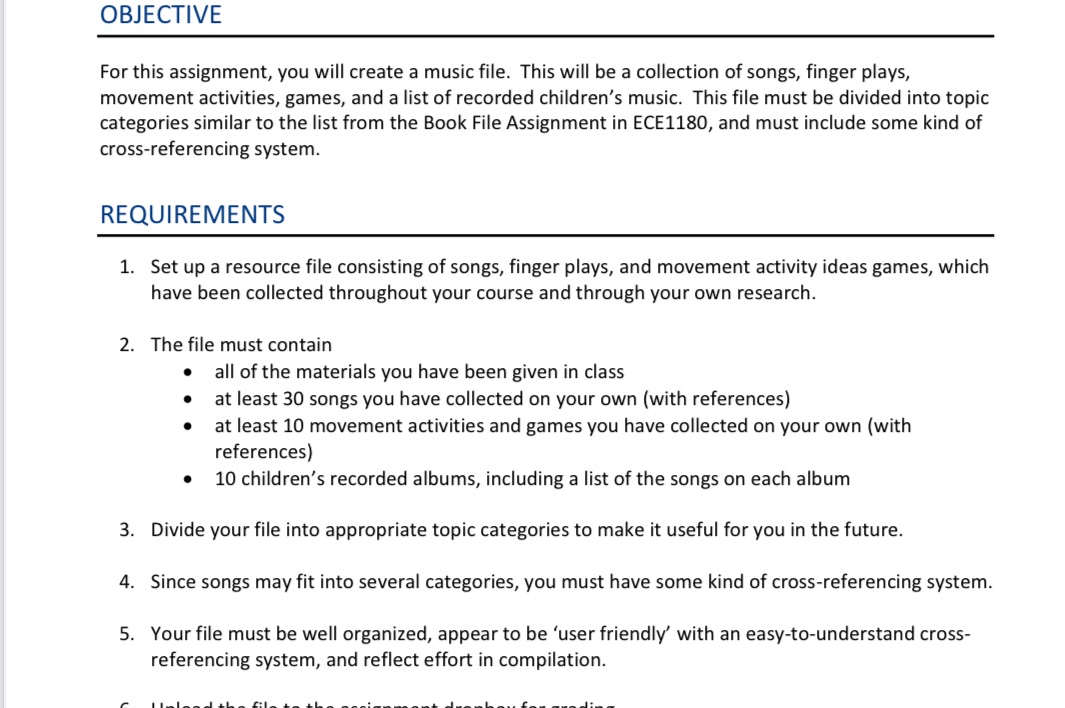 OBJECTIVE For this assignment, you will create a