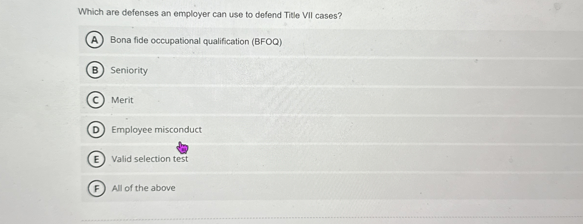Which are defenses an employer can use to defend