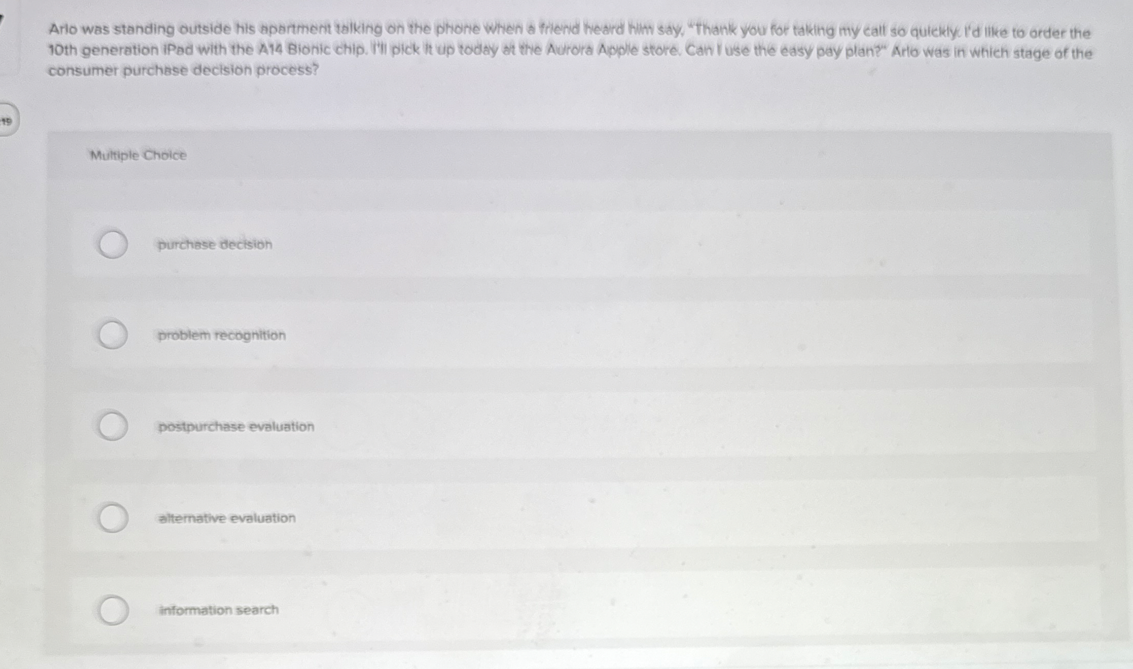 Arlo was standing outside his apartment talking