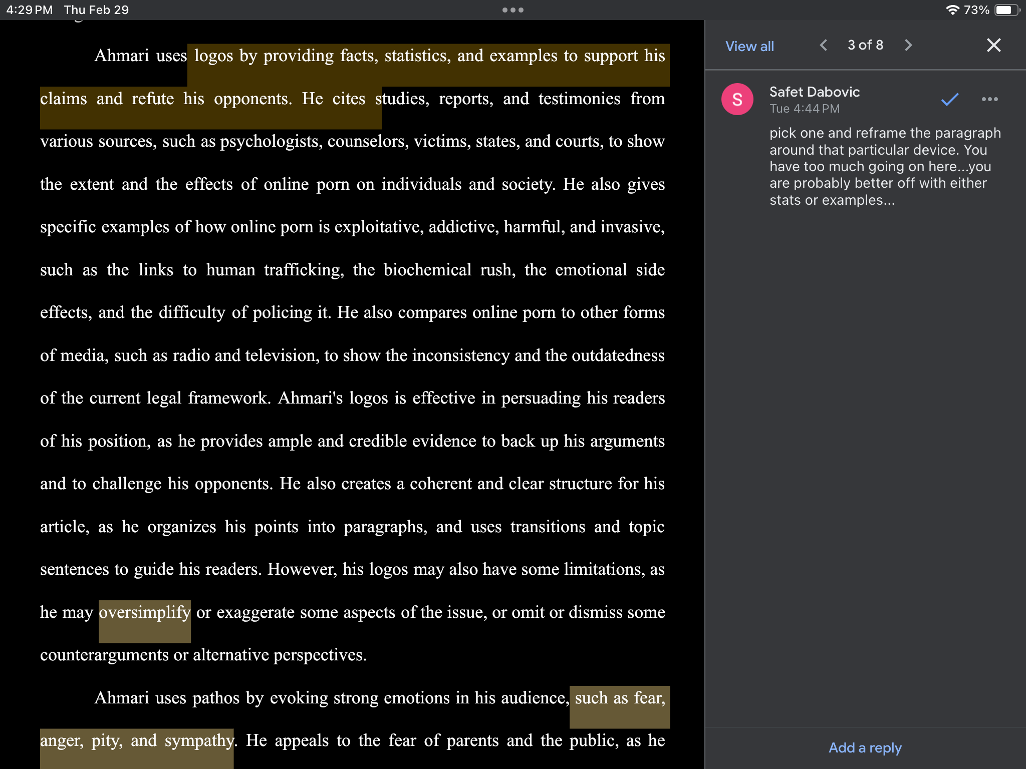 Please help me to revise my first draft for my