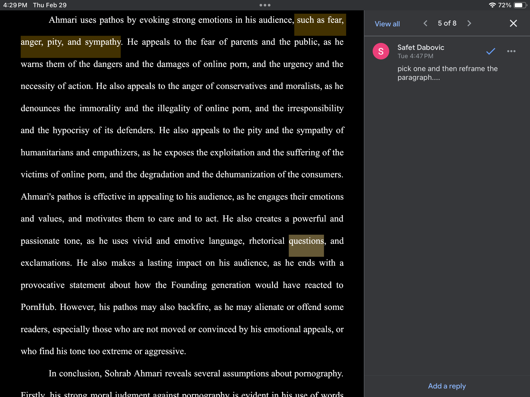 Please help me to revise my first draft for my