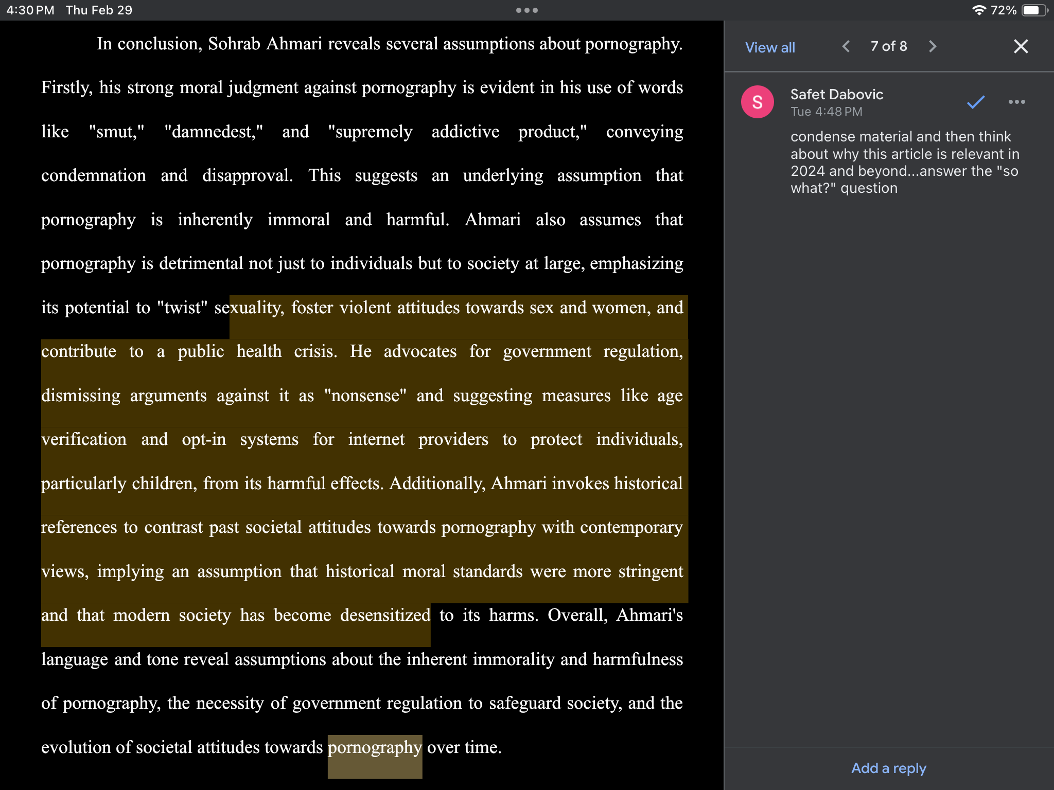 Please help me to revise my first draft for my