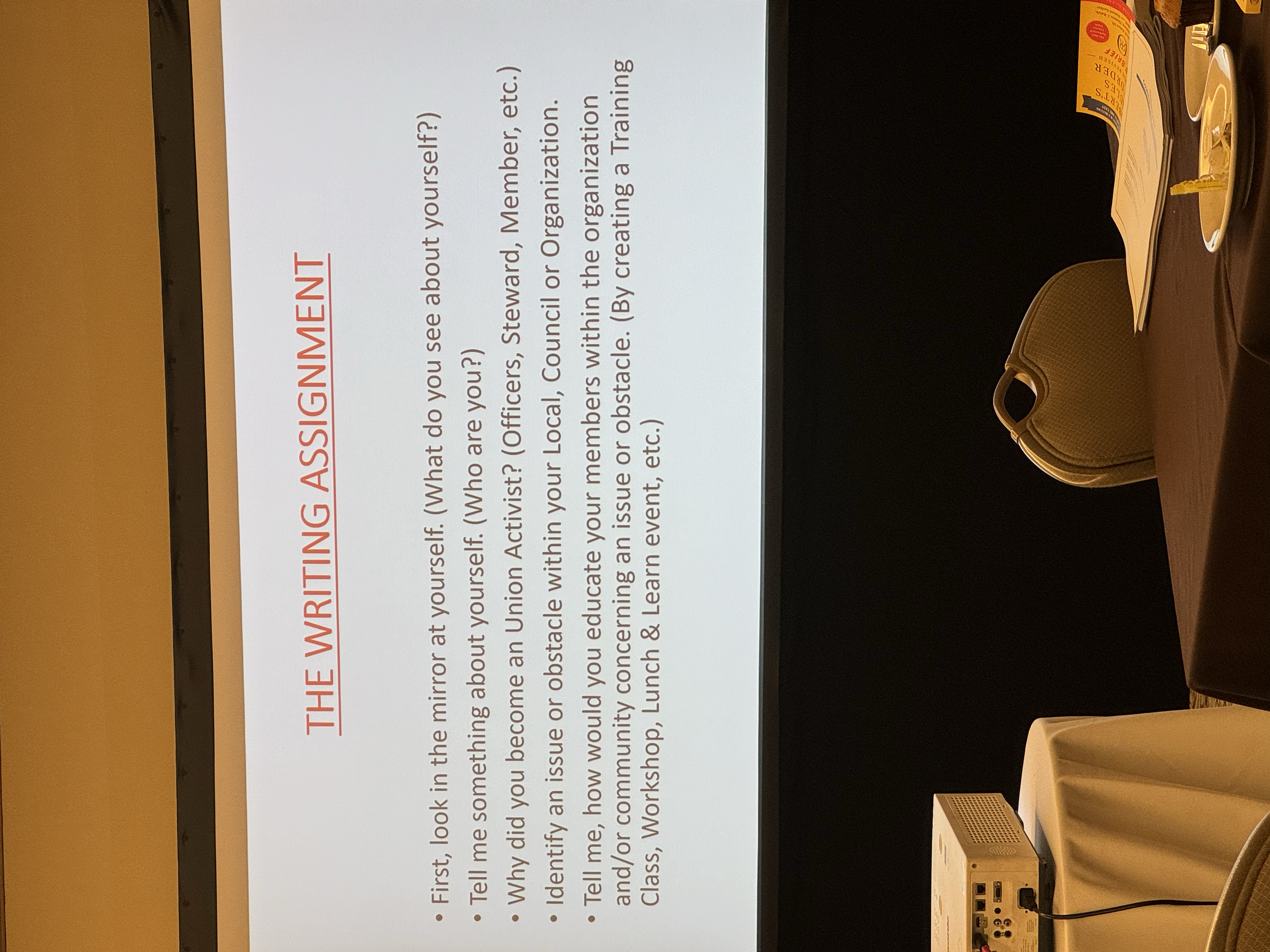 THE WRITING ASSIGNMENT . First, look in the