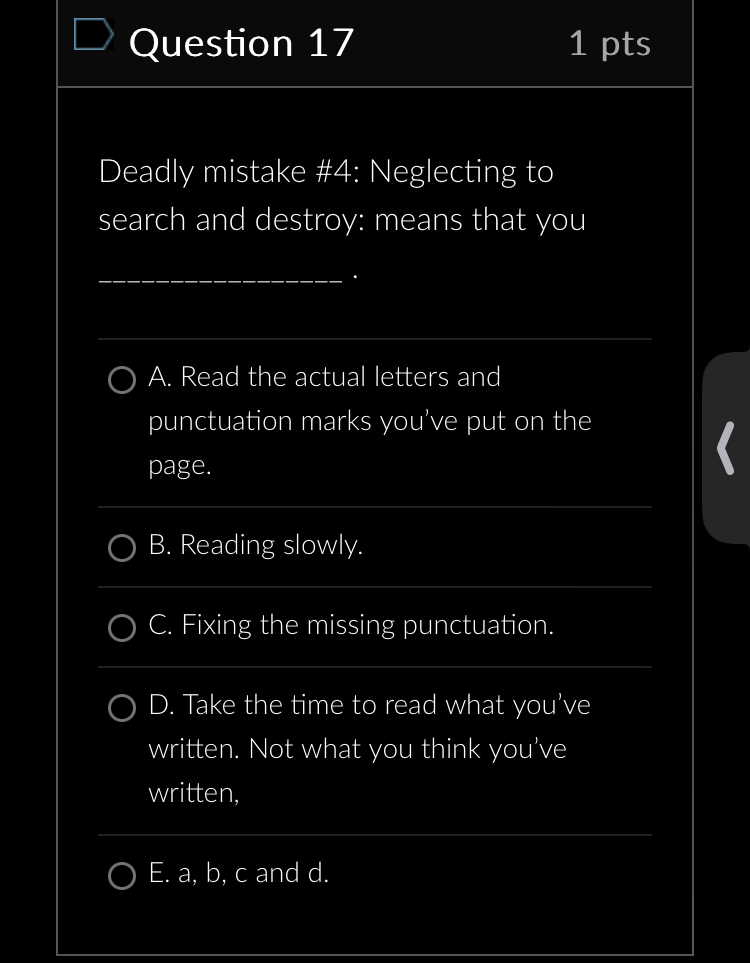 D Question 7 1 pts After the concept and possibly