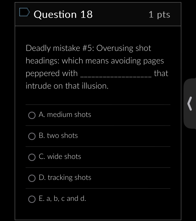 D Question 7 1 pts After the concept and possibly