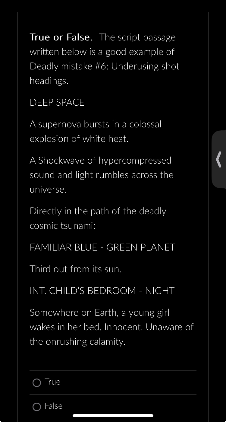 D Question 7 1 pts After the concept and possibly