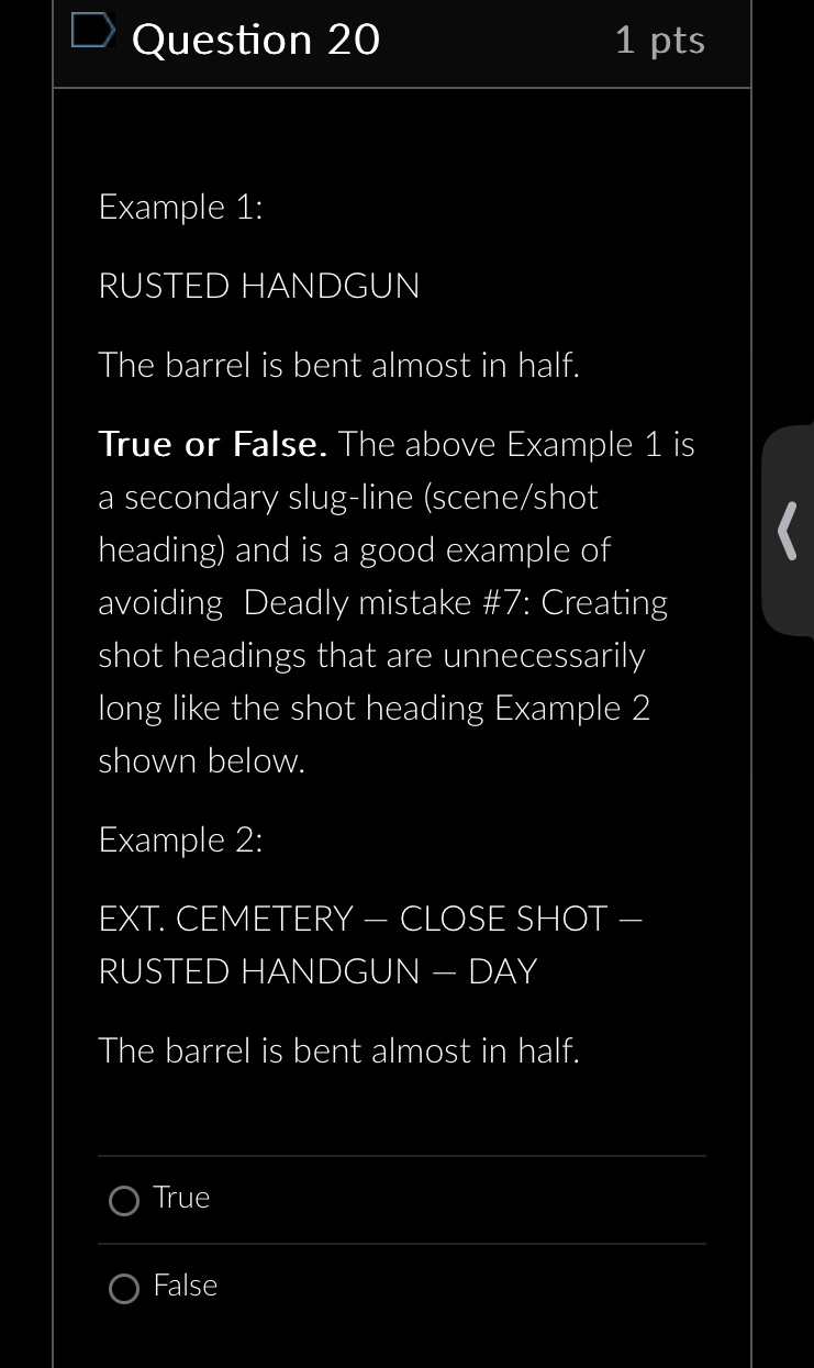 D Question 7 1 pts After the concept and possibly