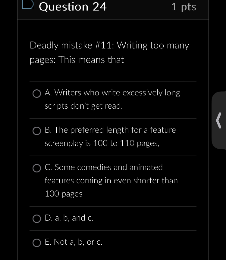 D Question 7 1 pts After the concept and possibly