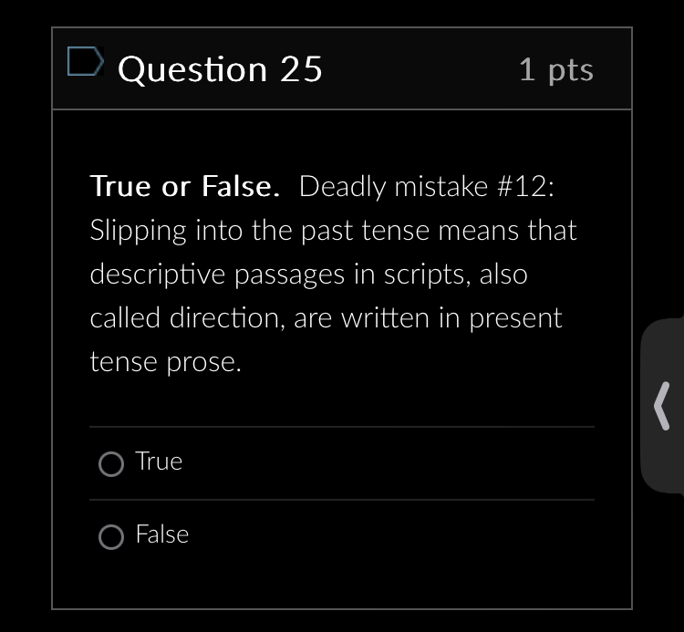 D Question 7 1 pts After the concept and possibly