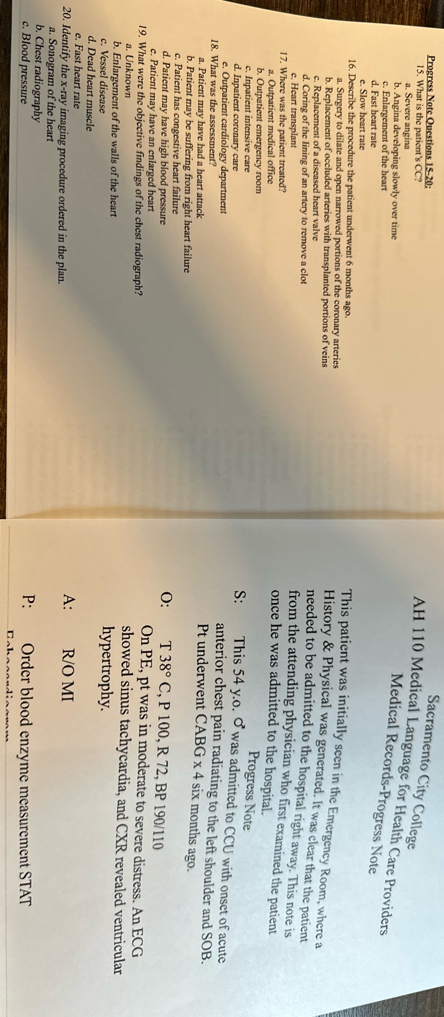 I'm a bit stuck. Please help Progress Note