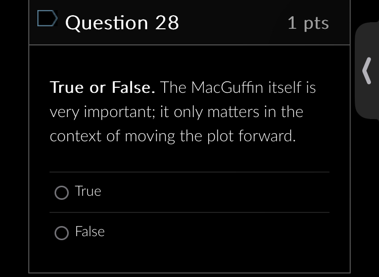 D Question 7 1 pts After the concept and possibly