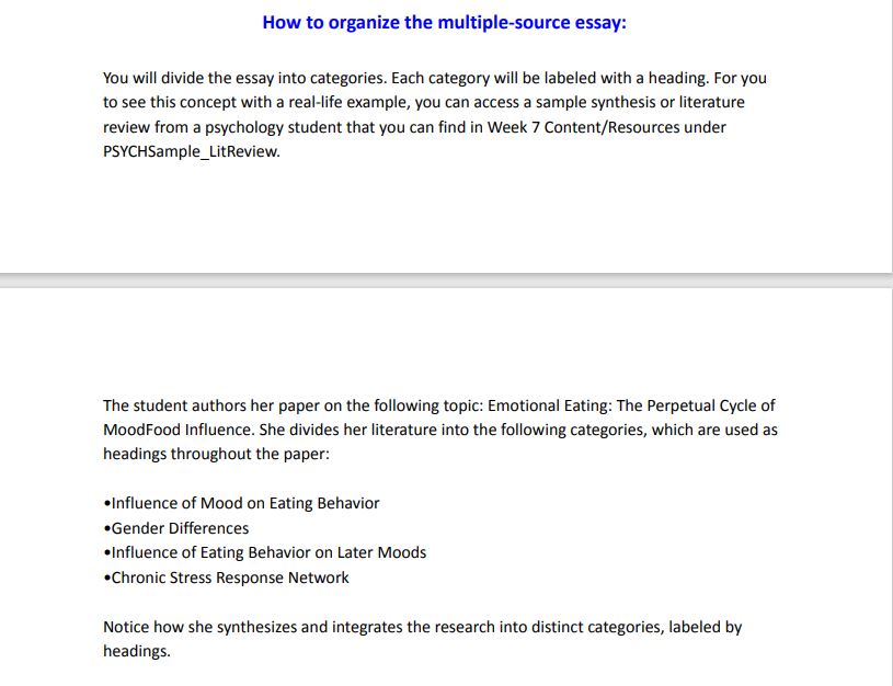 'Task: The multiple-source essay asks you to