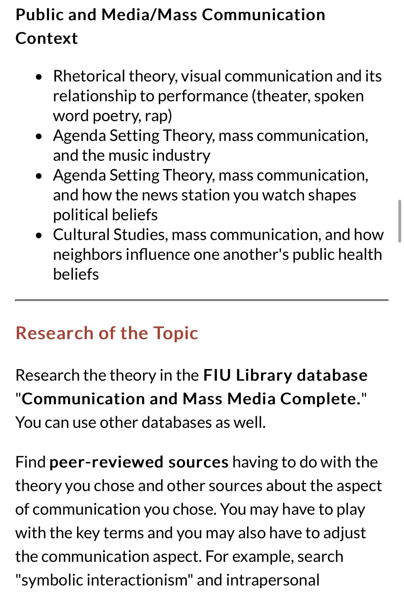 Selection of the Topic Select a Topic First, you