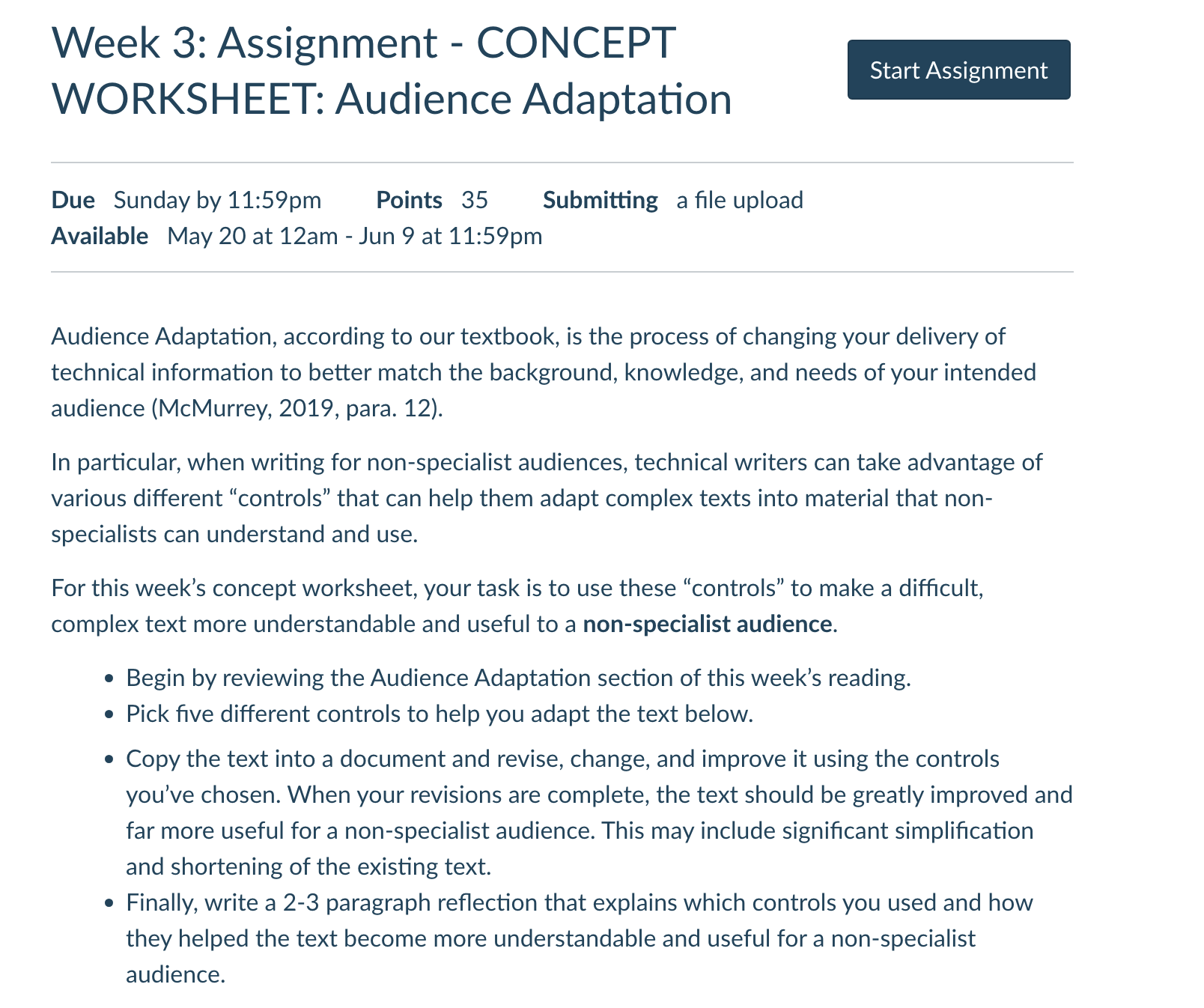 Week 3: Assignment - CONCEPT . WORKSHEET: