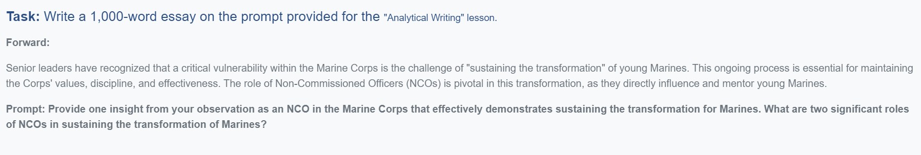 Task: Write a 1,000-word essay on the prompt