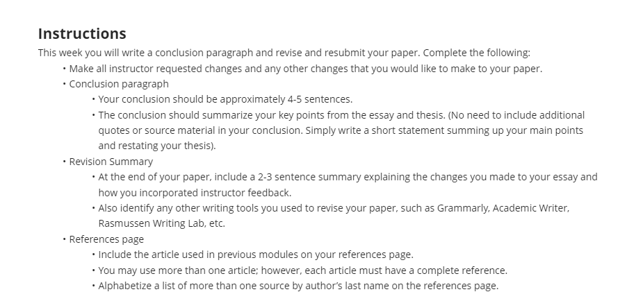 Instructions This week you will write a