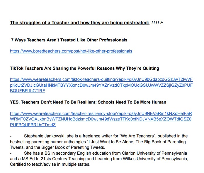 I need help formulating a annotated bibliography