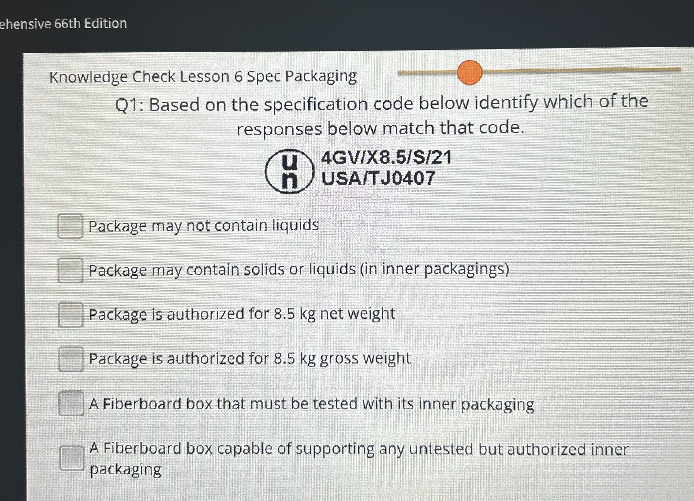 ehensive 6 6 th Edition Knowledge Check Lesson 6
