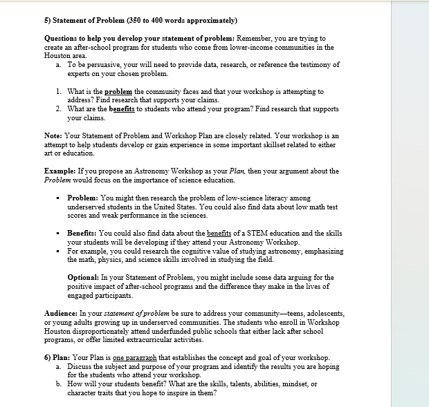 I need help with this grant proposal assignment,