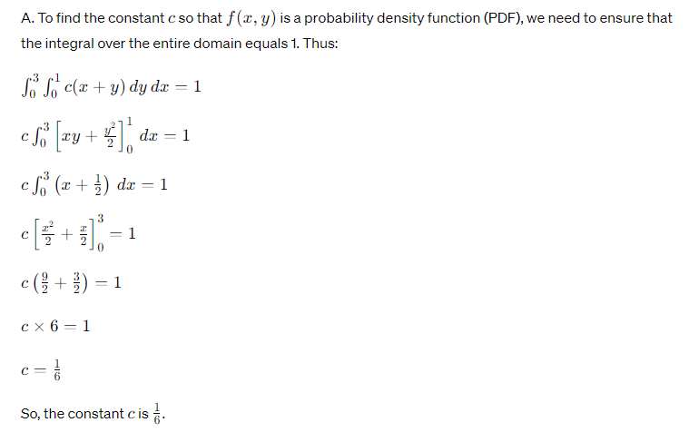 Let X and Y be random variables with joint PDF