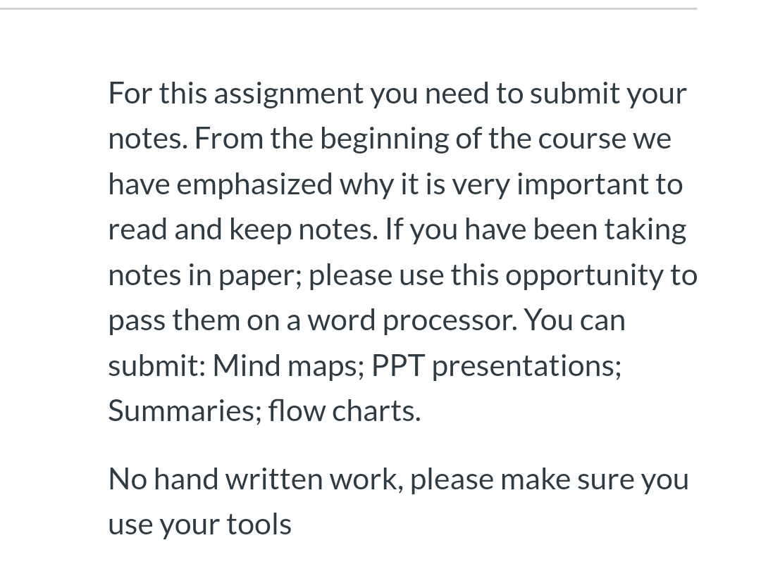 For this assignment you need to submit your